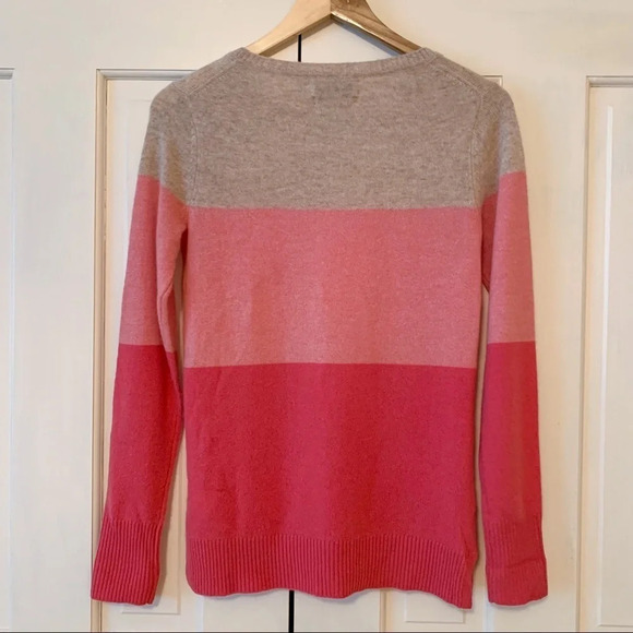 Nanette Lepore 100% Cashmere Striped Crew Neck Sweater - Picture 3 of 4